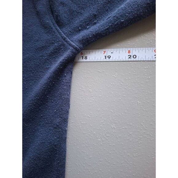 Vintage MC Sportswear Christmas Reindeer Santa TShirt M Navy Embroidered Festive - Picture 6 of 7